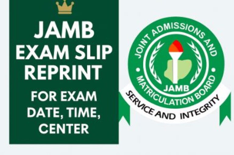 JAMB 2025 Exam Slip Reprint For Exam Date, Time, Center
