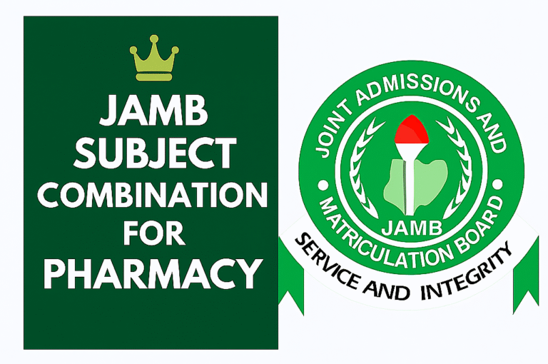 JAMB Subject Combination For Pharmacy 2026/2027