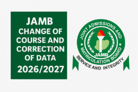 JAMB Change of Course and Correction of Data 2026/2027
