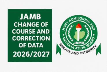 JAMB Change of Course and Correction of Data 2026/2027